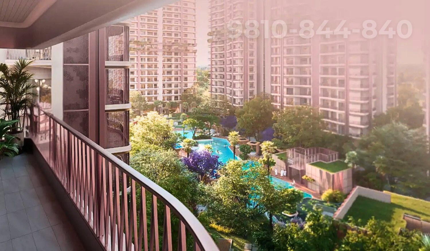 Family enjoying sunset at Arihant Seasons balcony